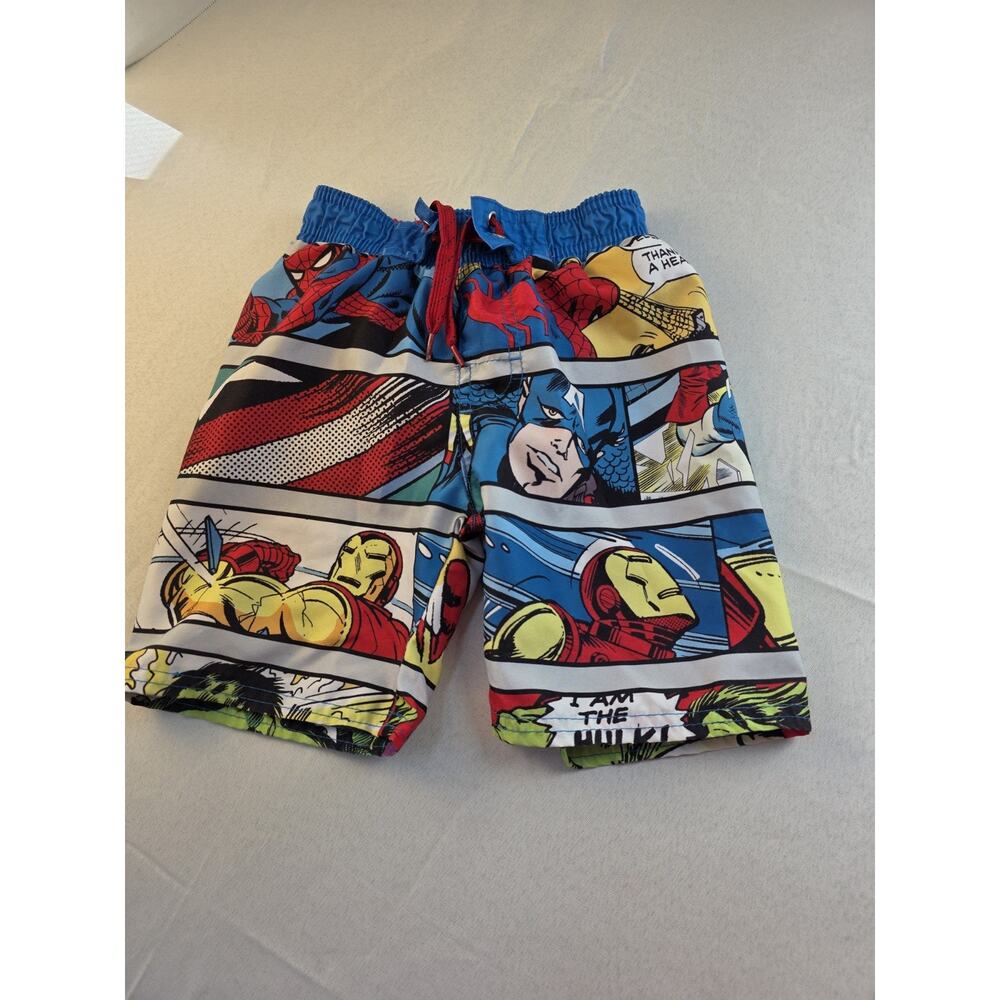 Marvel Super Heroes Toddler Boy's Size 4 Swim Trunks With Pocket And Liner Beach